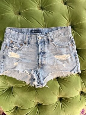 Aeropostale Light Wash Distressed Denim Cutoff Shorts